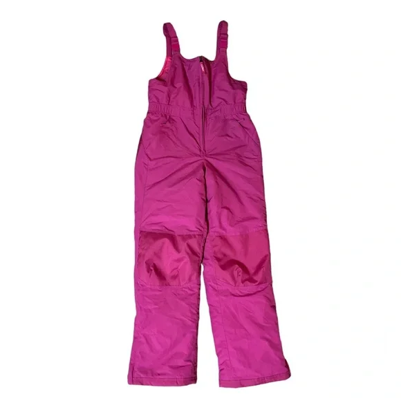 L.L. Bean Ski Snow Pants Bib Girls Youth Size 16 Insulated Pink Reinforced Knees - Picture 3 of 14
